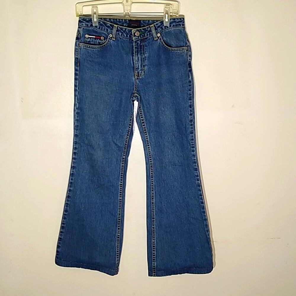 Tommy Hilfiger Junior Mid-rise bootcut 7 denim Jeans. Western Y2K
